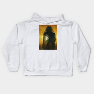 Victorian Gothic Girl In Veil Kids Hoodie